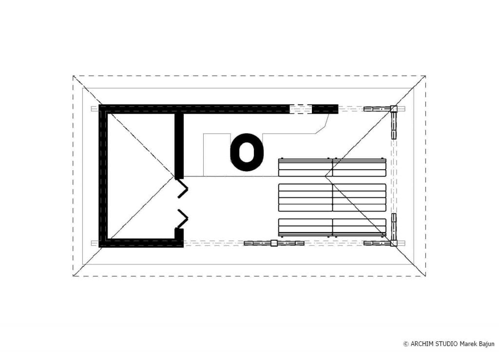 Ogrodowy grill zadaszony z pomieszczeniem gospodarczym- widok- wersja 3