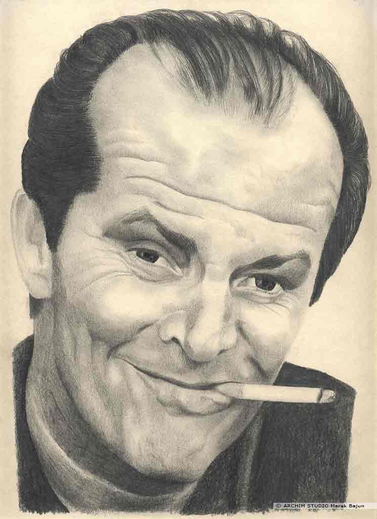 Jack Nicholson portret narysowany ołówkiem