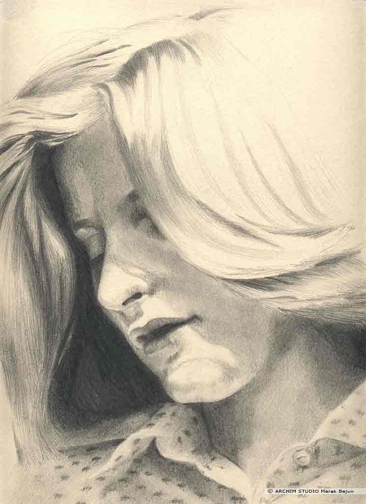 Joanna portret narysowany ołówkiem