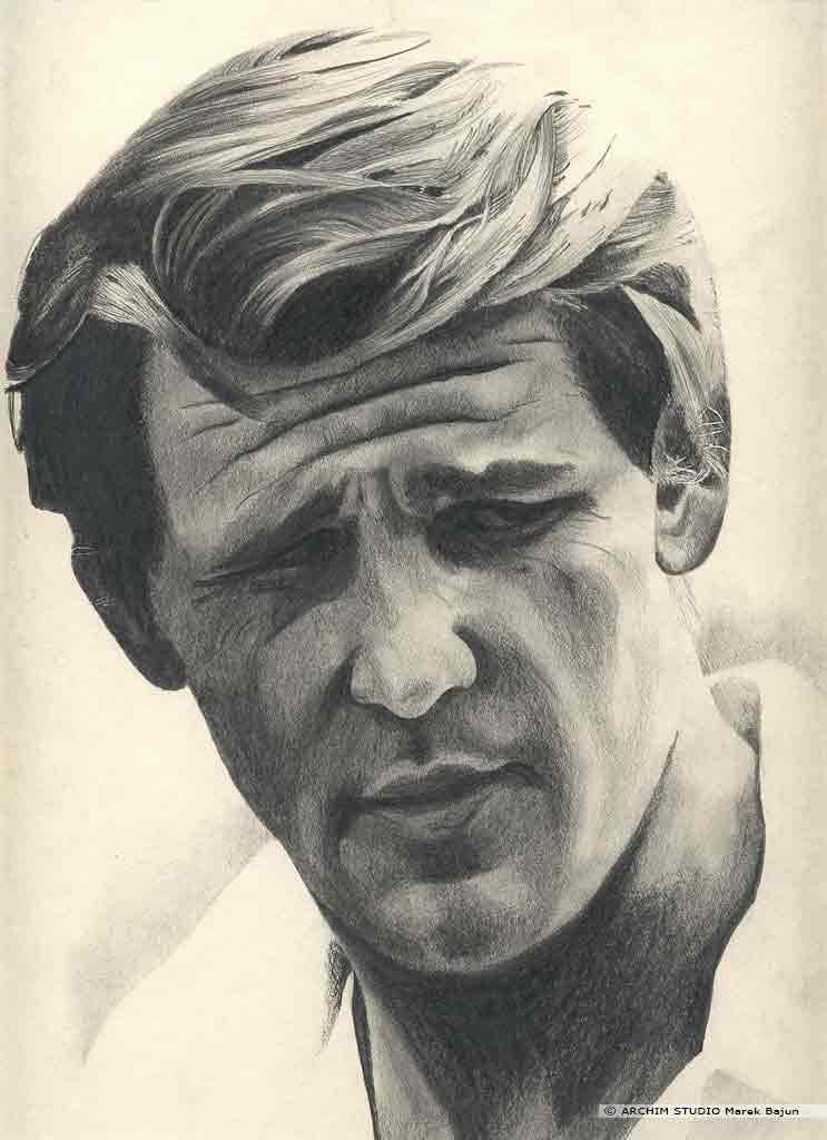 Nick Nolte portret narysowany ołówkiem