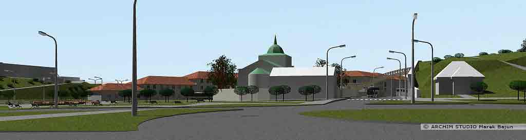 Projekt rewitalizacji obszaru Podzamcza w Lublinie- widok na cerkiew