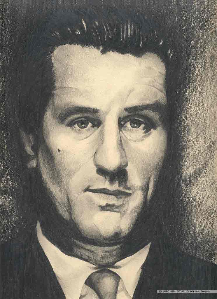 Robert De Niro portret narysowany ołówkiem