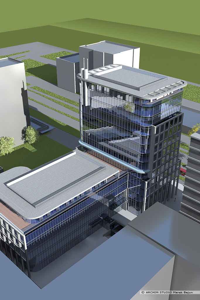 Projekt budynku biurowo handlowego